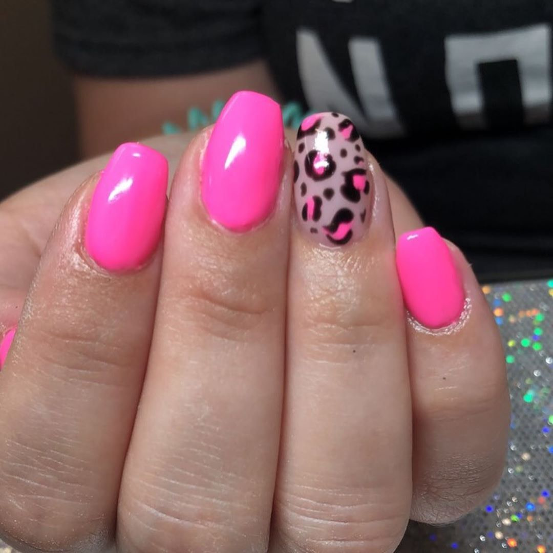 Teal & hot pink leopard print. Swipe for more >> • • • • ... New jamberry nail wraps flirty leopard print with pink retired full sheet.